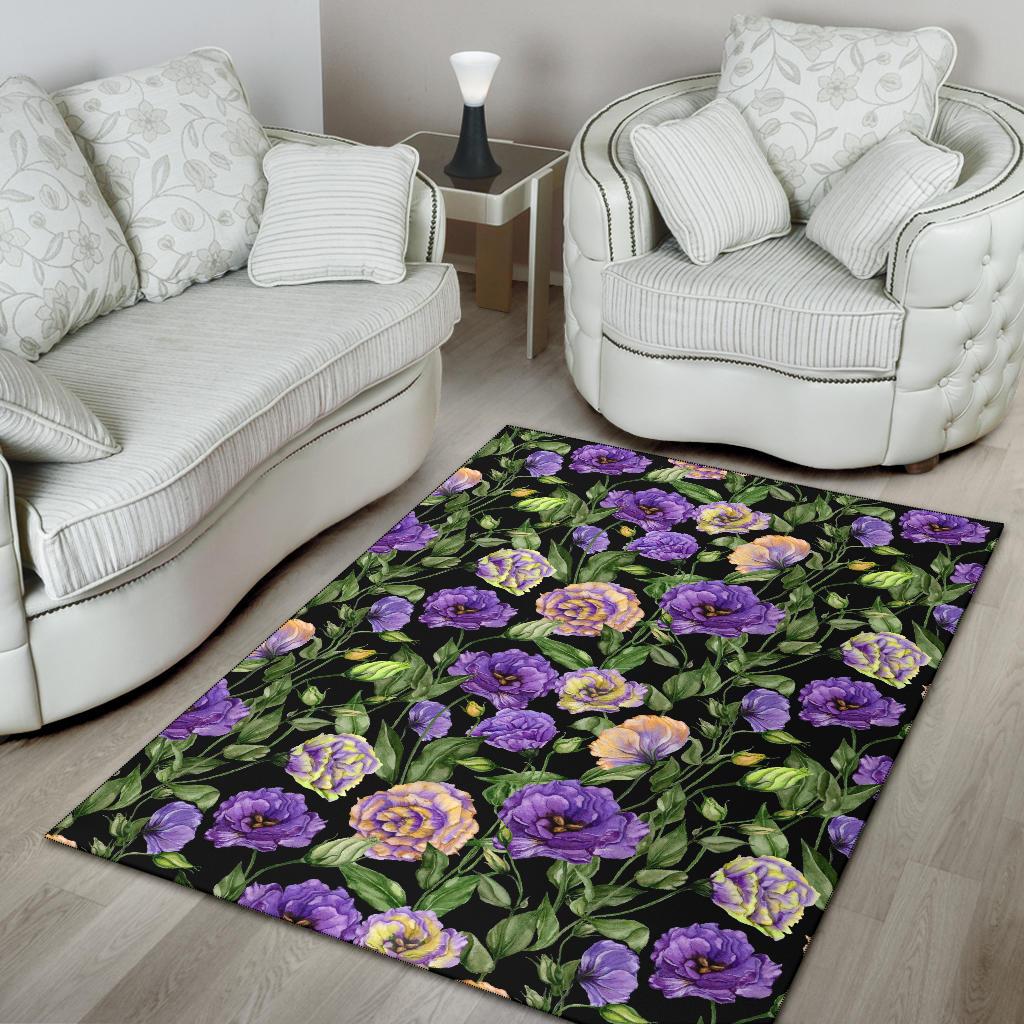 Lisianthus Pattern Print Design LT02 Area Rugs