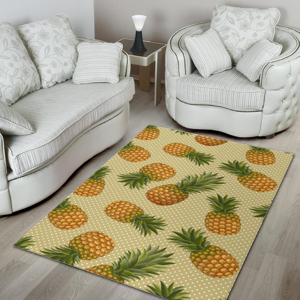 Pineapple Pattern Pokka Dot Background Area Rug