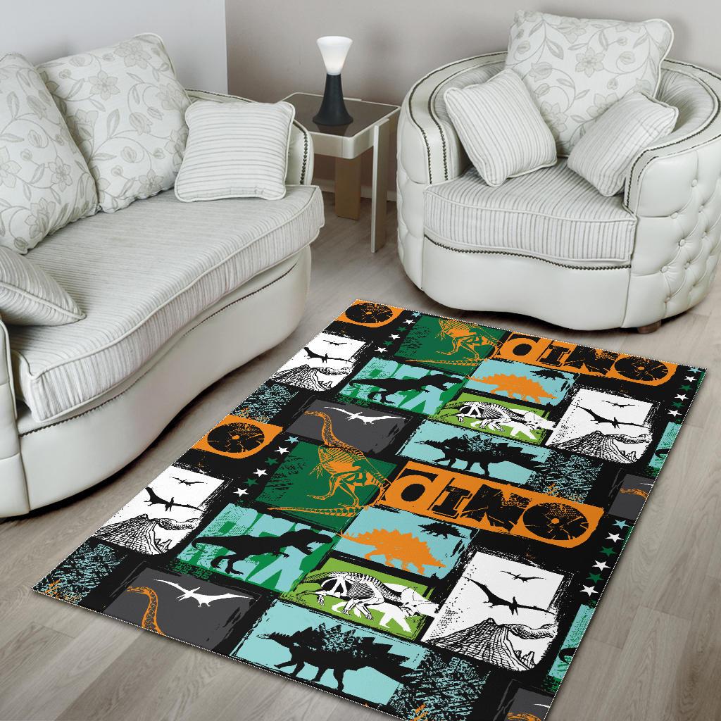 dinosaurs print pattern Area Rug