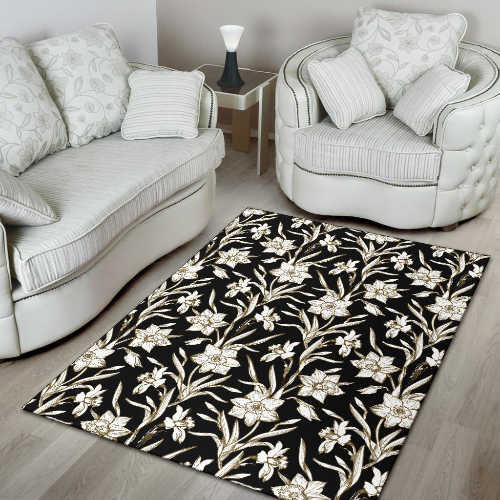 Daffodils Pattern Print Design DF06 Area Rugs