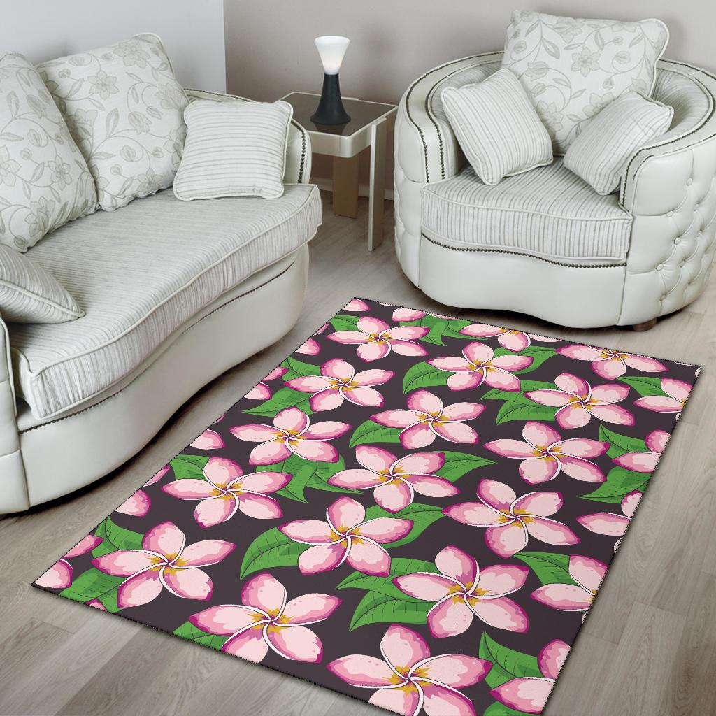 Pink Plumeria Pattern Print Design PM019 Area Rugs