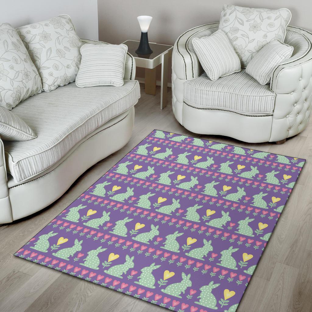 Rabbit Pattern Print Design RB01 Area Rugs