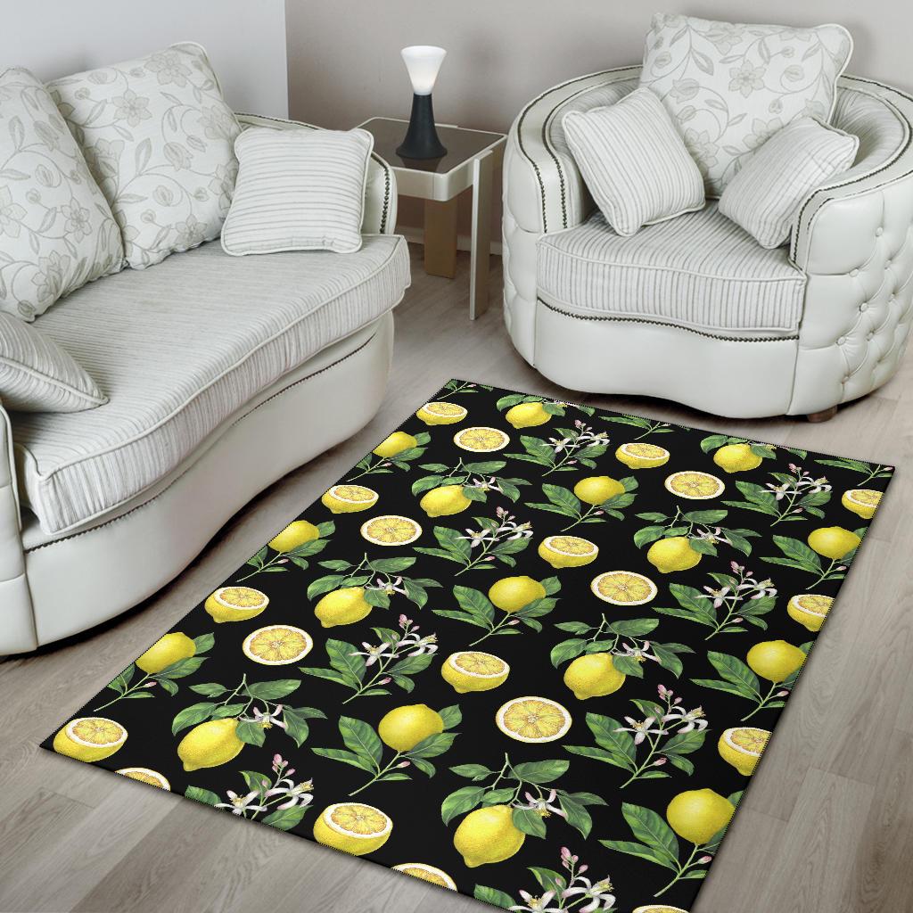Lemon Pattern Print Design LM02 Area Rugs