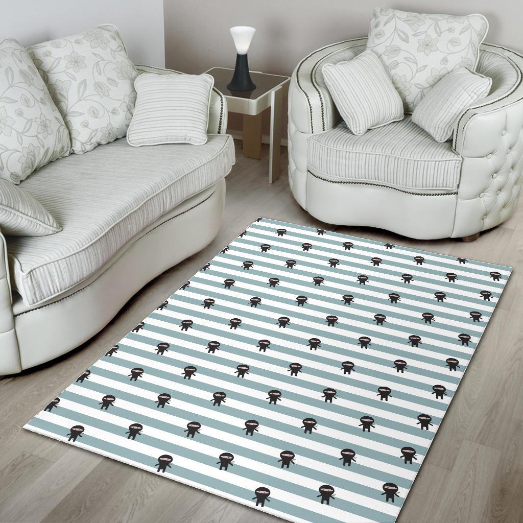 Ninja Pattern Stripe Background Area Rug
