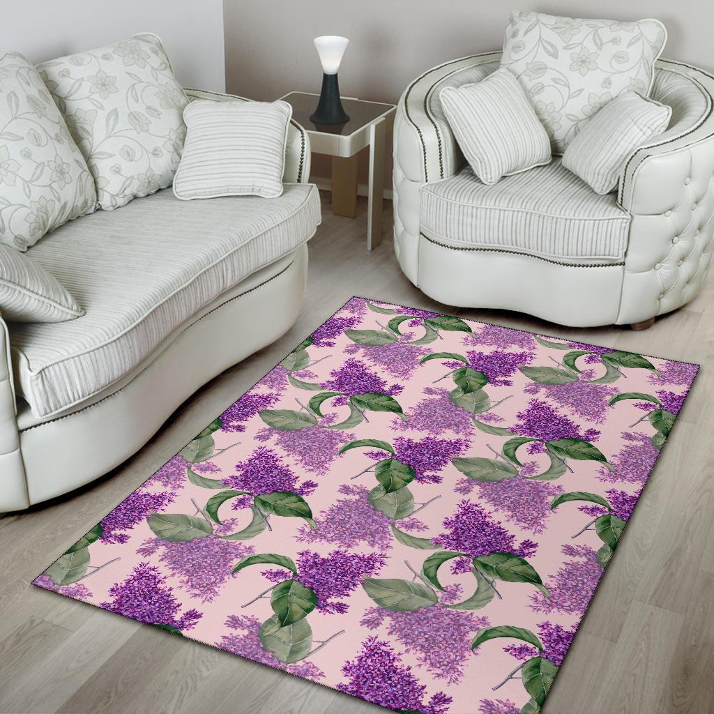 Lilac Pattern Print Design LI02 Area Rugs