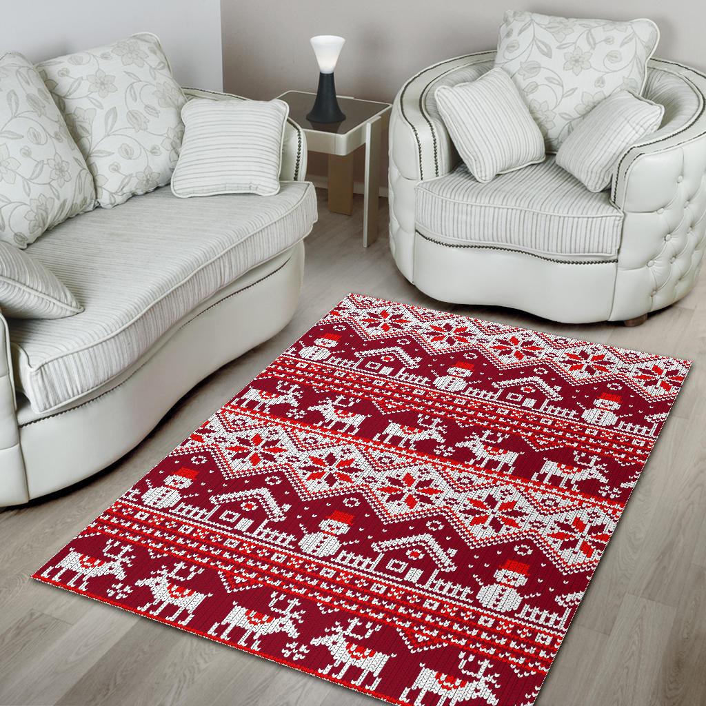 Snowman Sweater Printed Pattern Area Rug