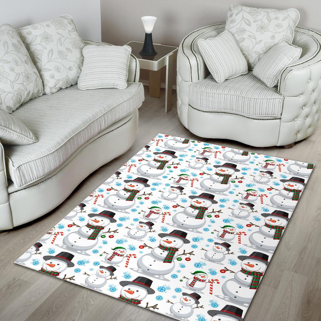 Snowman Pattern Background Area Rug