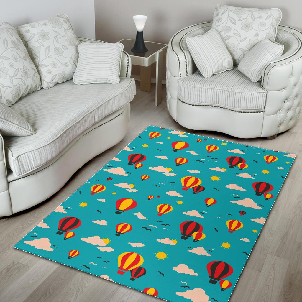 Hot Air Balloon Sky Pattern Area Rug