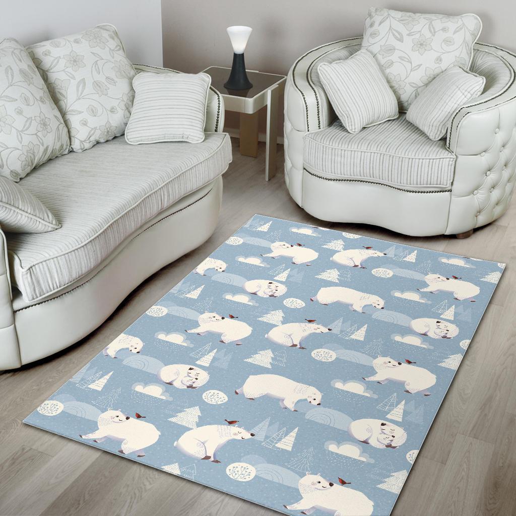 Cute polar bears Christmas decoration pattern Area Rug