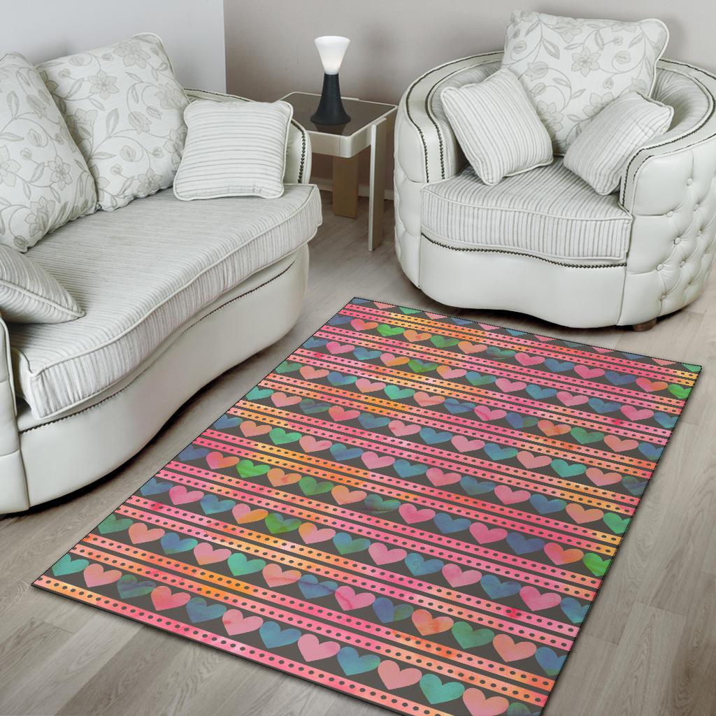 Heart Pattern Print Design HE010 Area Rugs