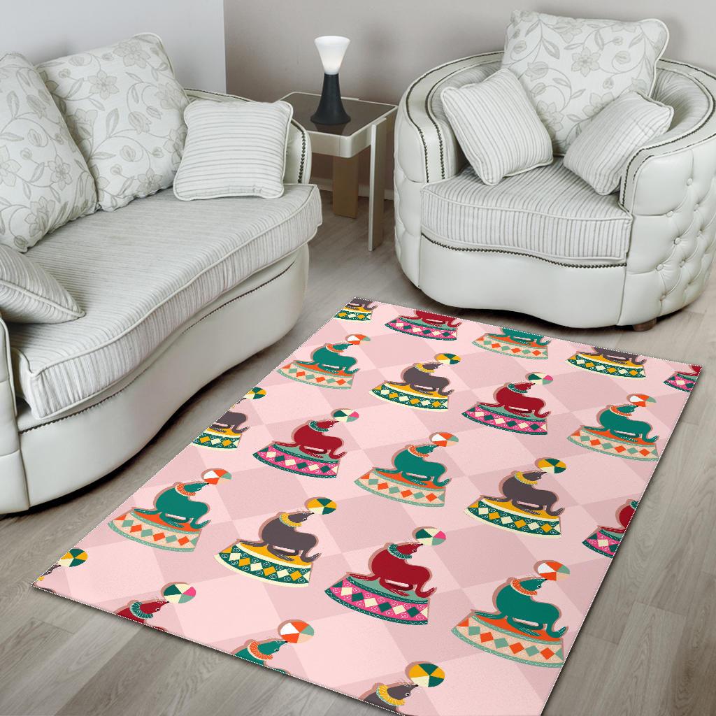 Colorful Sea Lion Pattern Area Rug