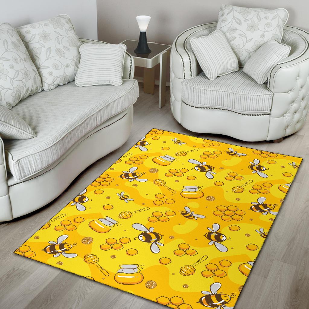 Bee Pattern Print Design BEE01 Area Rugs