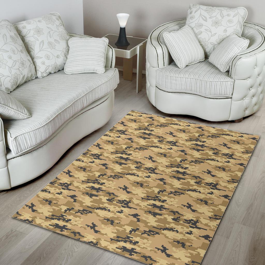 Sand Camo Camouflage Pattern Area Rug