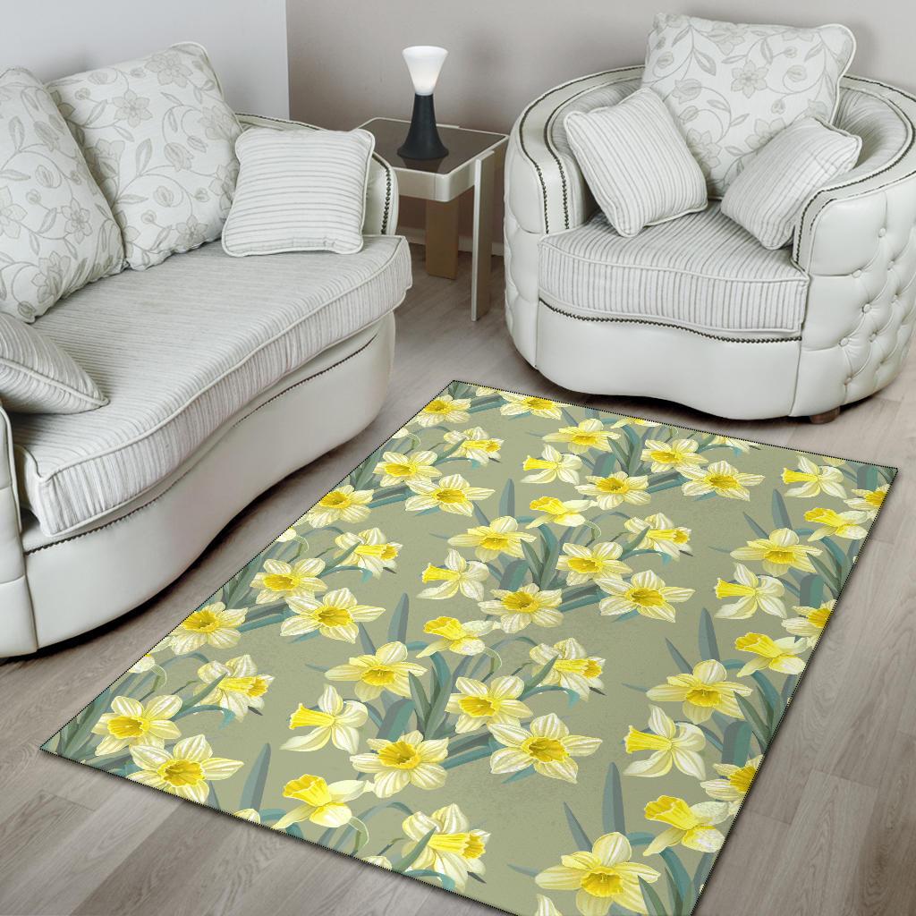 Daffodils Pattern Print Design DF01 Area Rugs