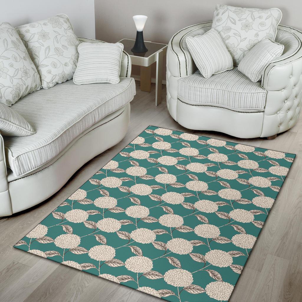 Hydrangea Pattern Print Design HD03 Area Rugs