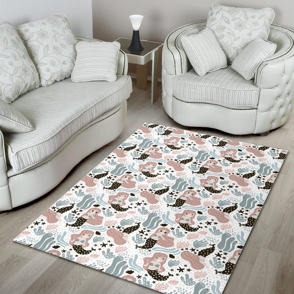 cute mermaid pattern Area Rug