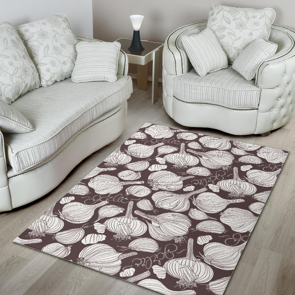 Garlic bulb dark background Area Rug