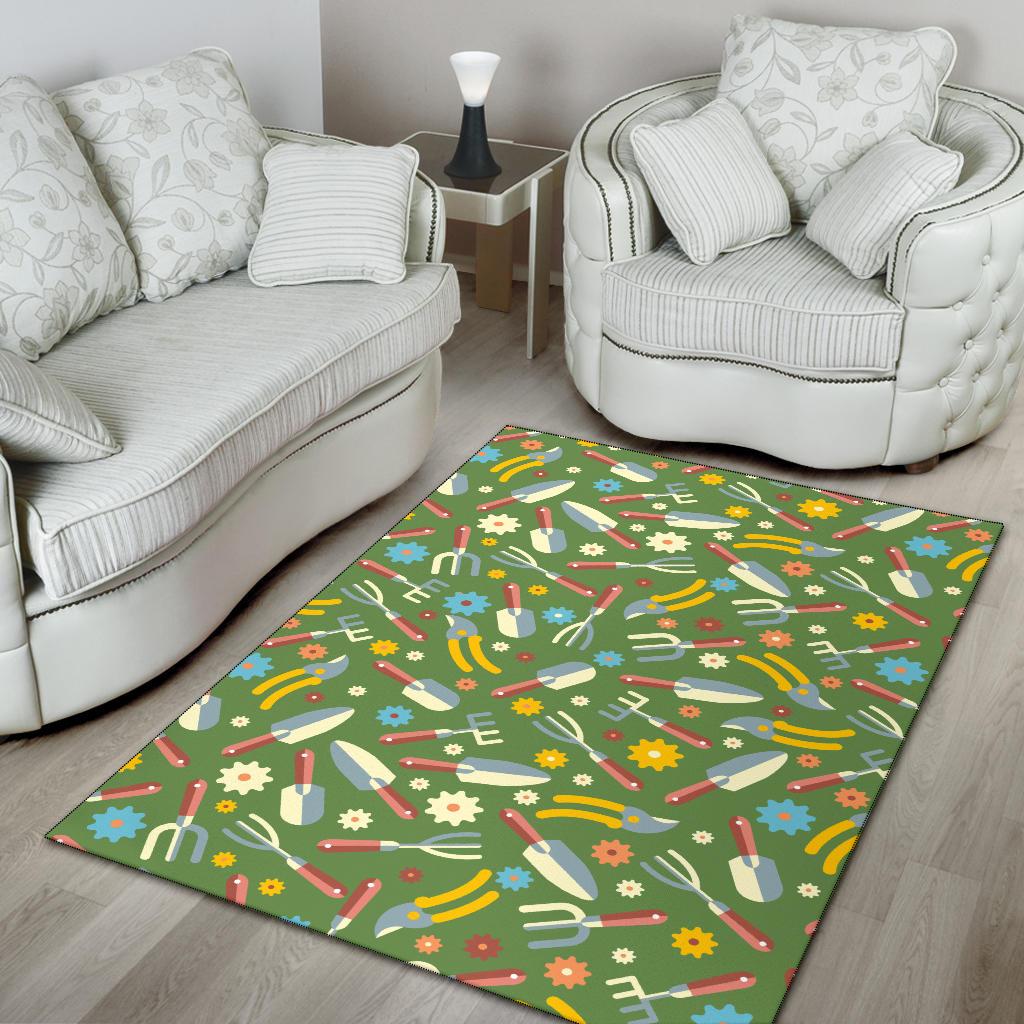 Gardening Pattern Print Design G06 Area Rugs