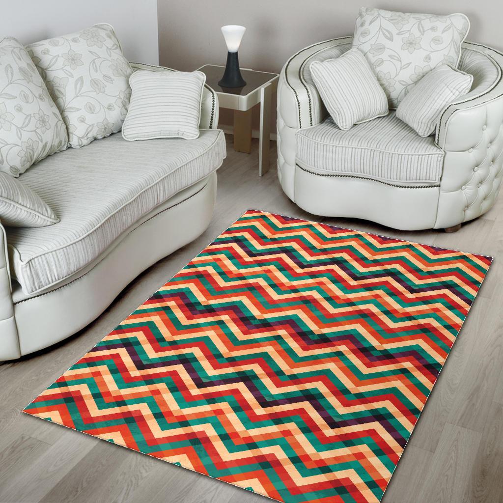 zigzag  chevron colorful pattern Area Rug