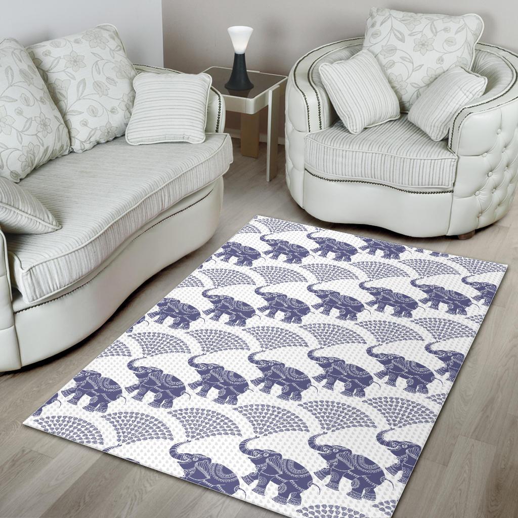 Elephant Pattern Background Area Rug