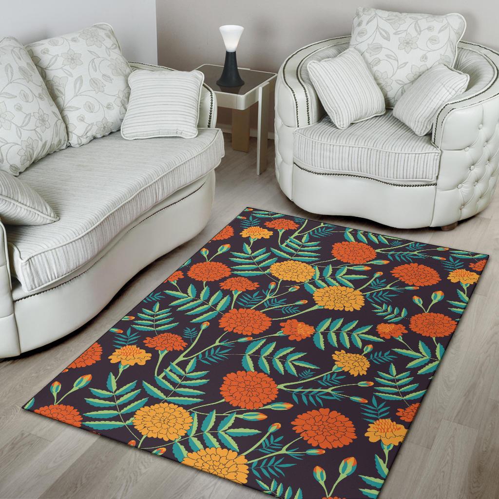 Marigold Pattern Print Design MR01 Area Rugs
