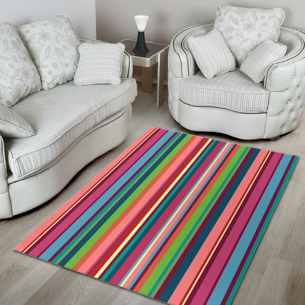 Rainbow Stripe Pattern Area Rug