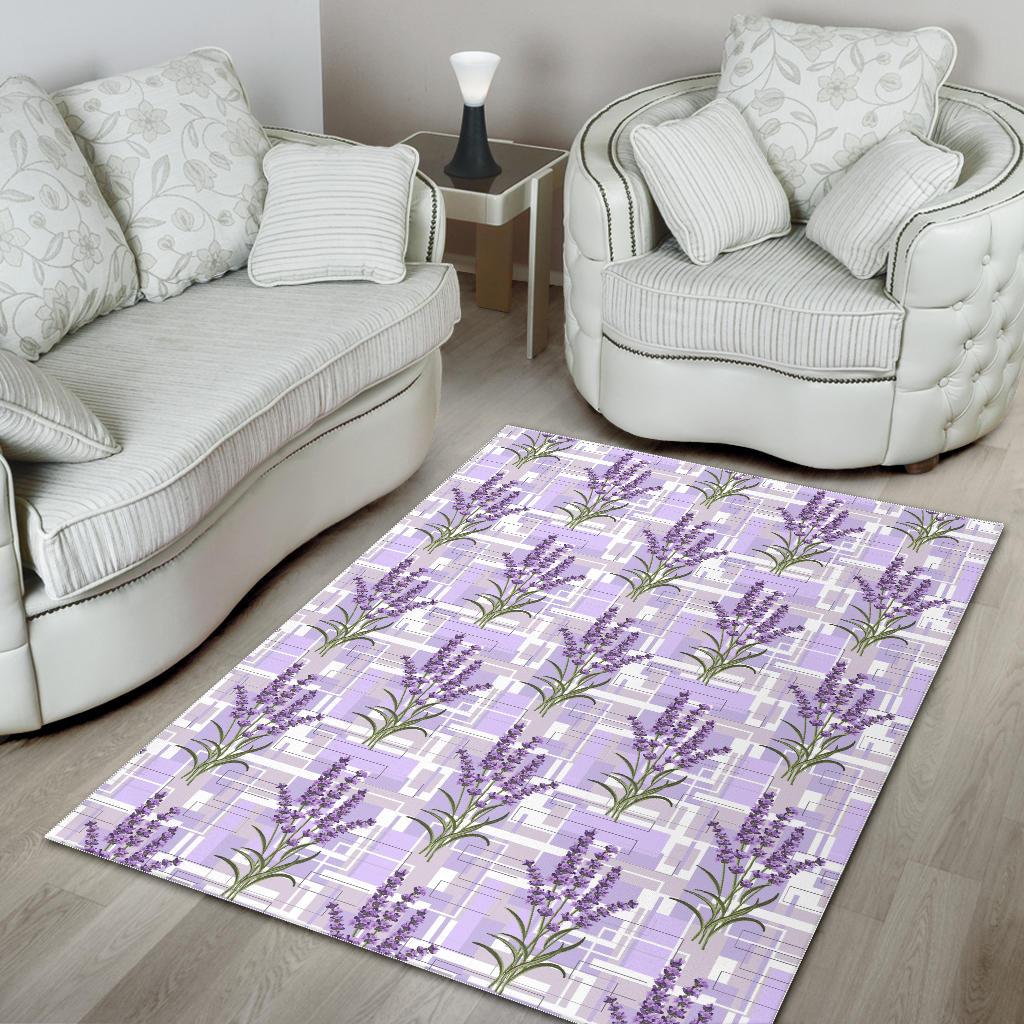 Lavender Pattern Theme Area Rug
