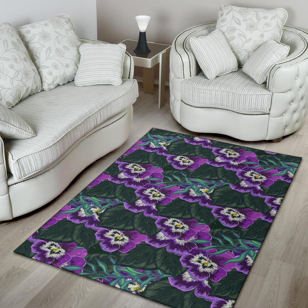 Pansy Pattern Print Design PS07 Area Rugs