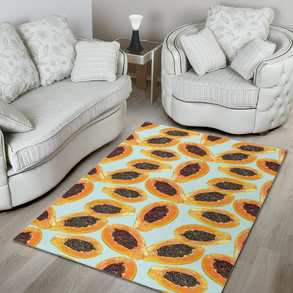 Watercolor papaya pattern Area Rug