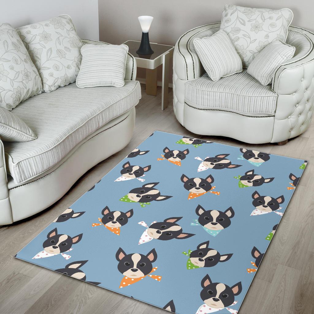 Cute Boston Terrier Pattern Area Rug