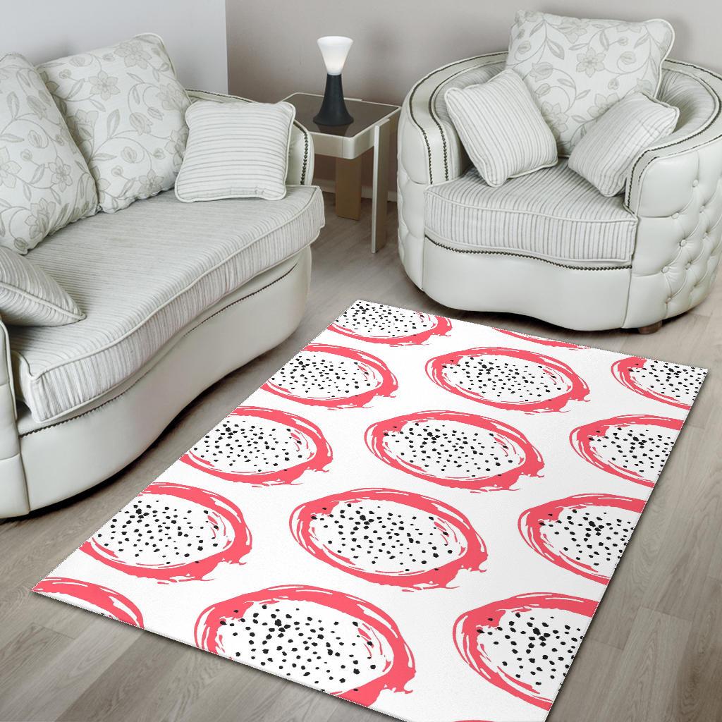 Hand drawn dragon fruit Area Rug