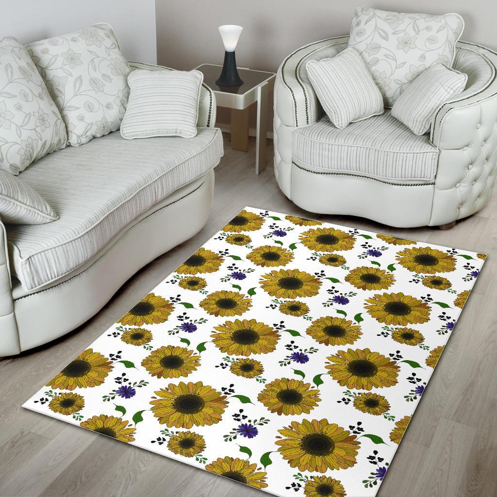 Sunflower Pattern Background Area Rug