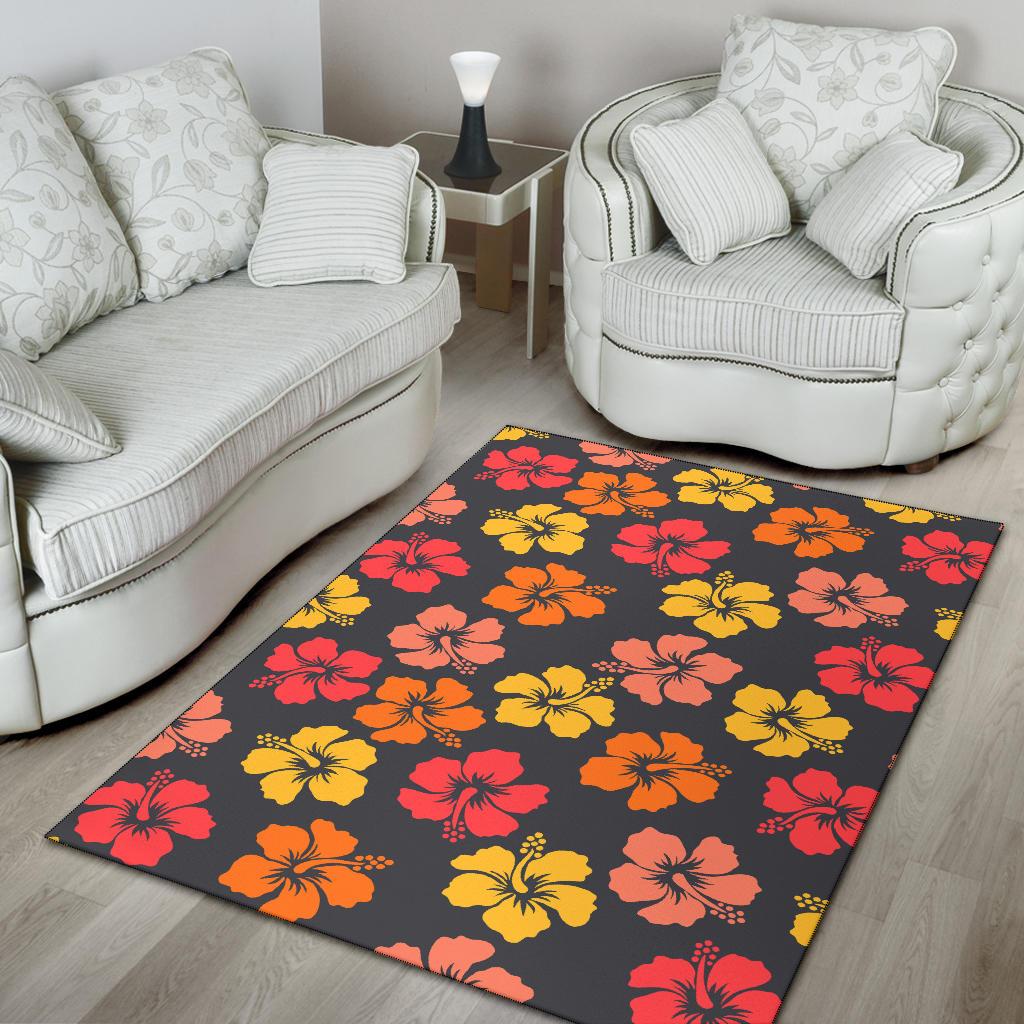 Hibiscus Pattern Print Design HB024 Area Rugs