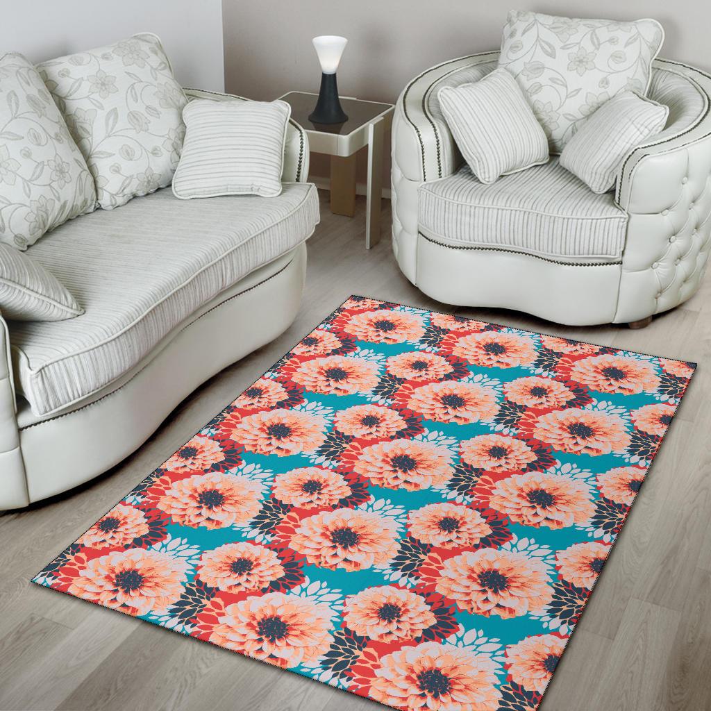 Dahlia Pattern Print Design DH05 Area Rugs
