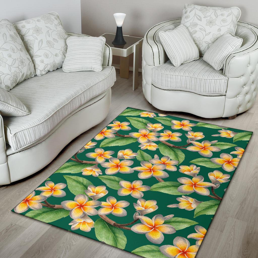 Plumeria Pattern Print Design PM07 Area Rugs