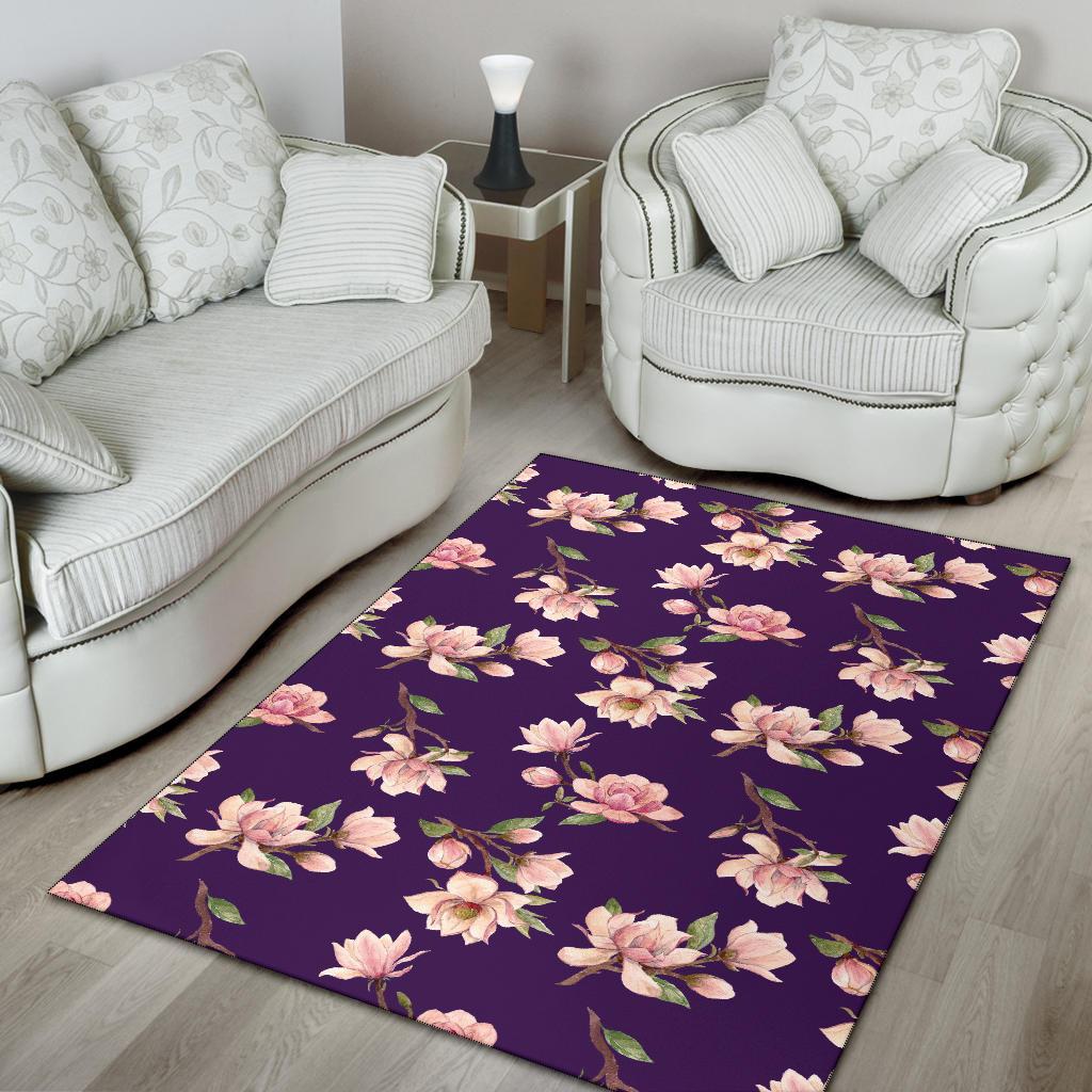Magnolia Pattern Print Design MAG02 Area Rugs