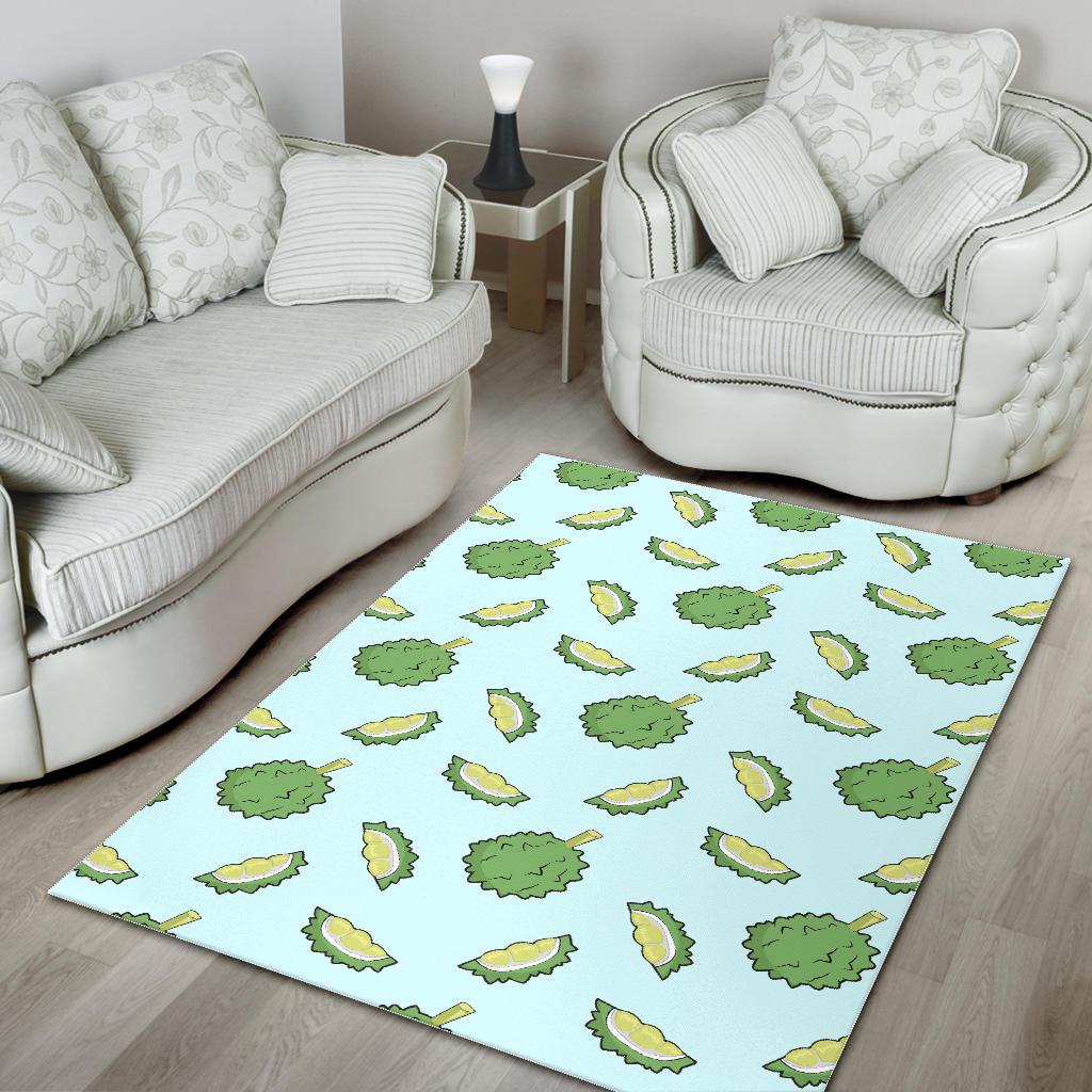 Durian pattern blue background Area Rug