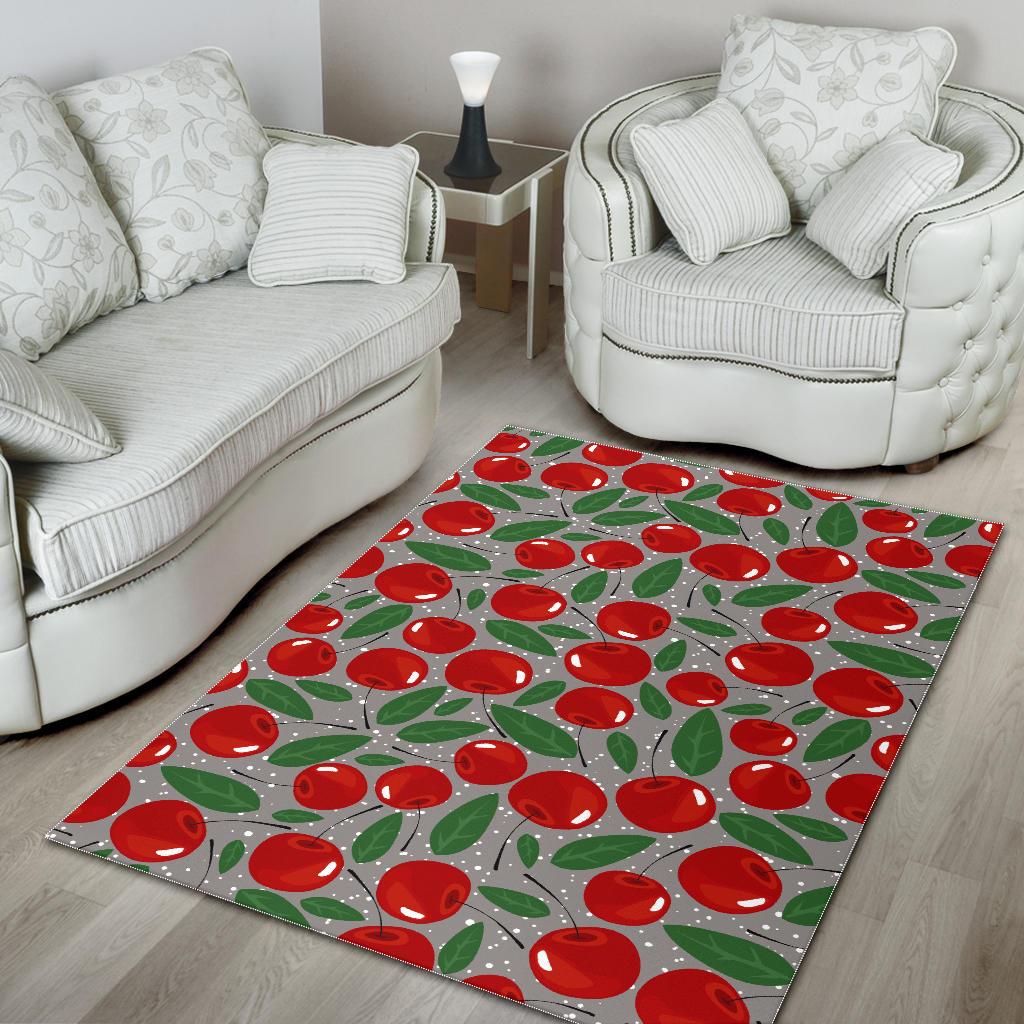 Cherry Leaves Pattern Area Rug