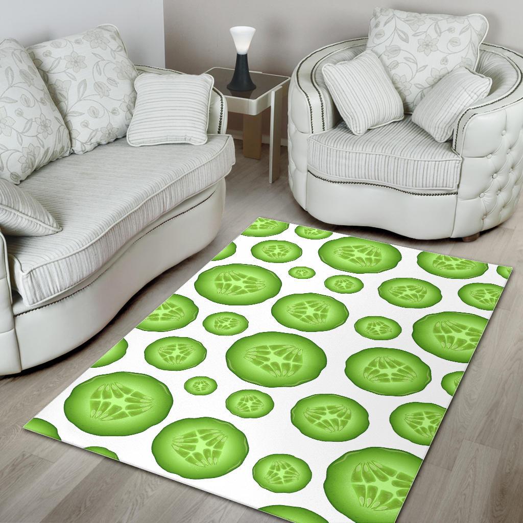 Sliced Cucumber Pattern Area Rug