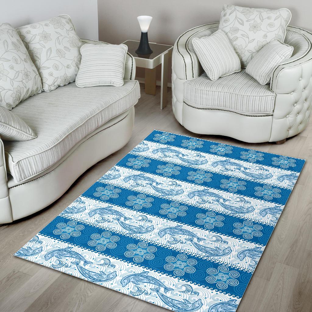 Dolphin Tribal Pattern Area Rug