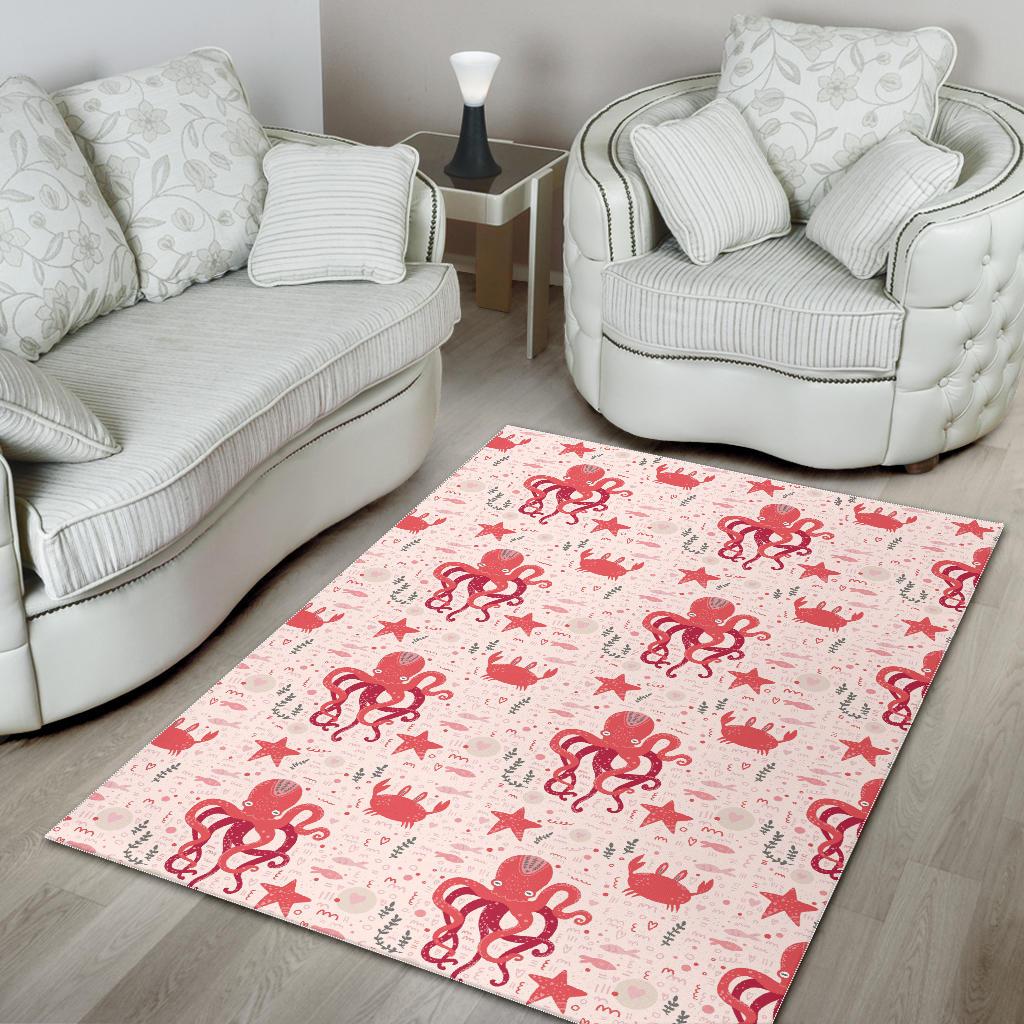 Octopus  Crab Starfish Pattern Area Rug