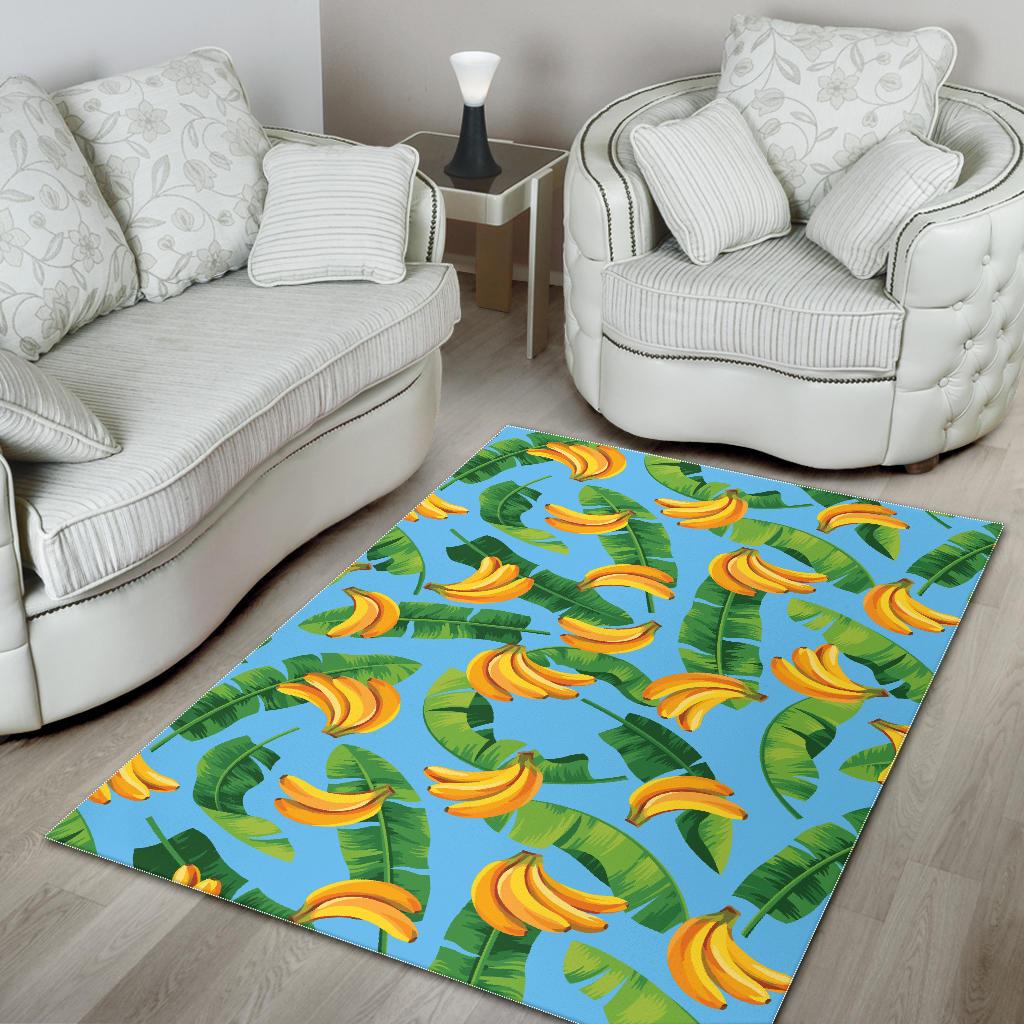 banana leaves banana design pattern Area Rug