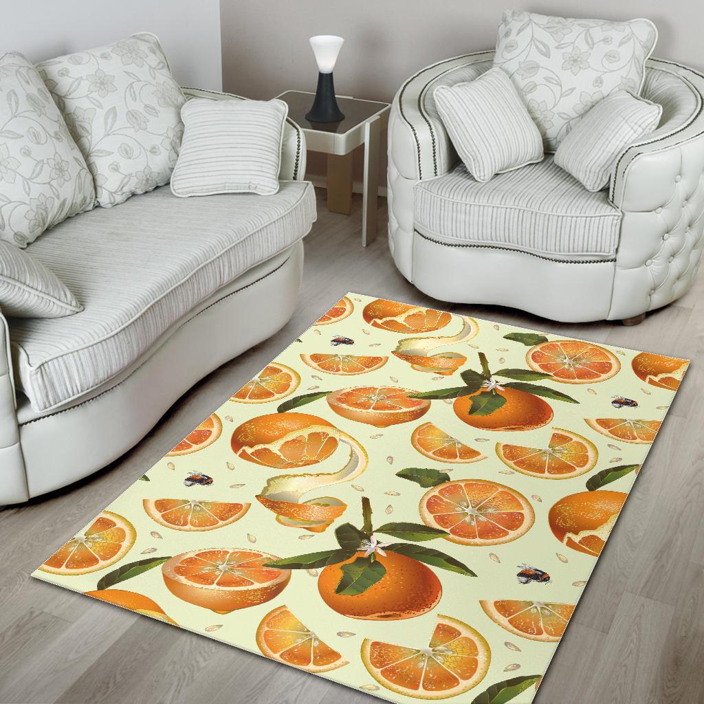 Orange Pattern Area Rug