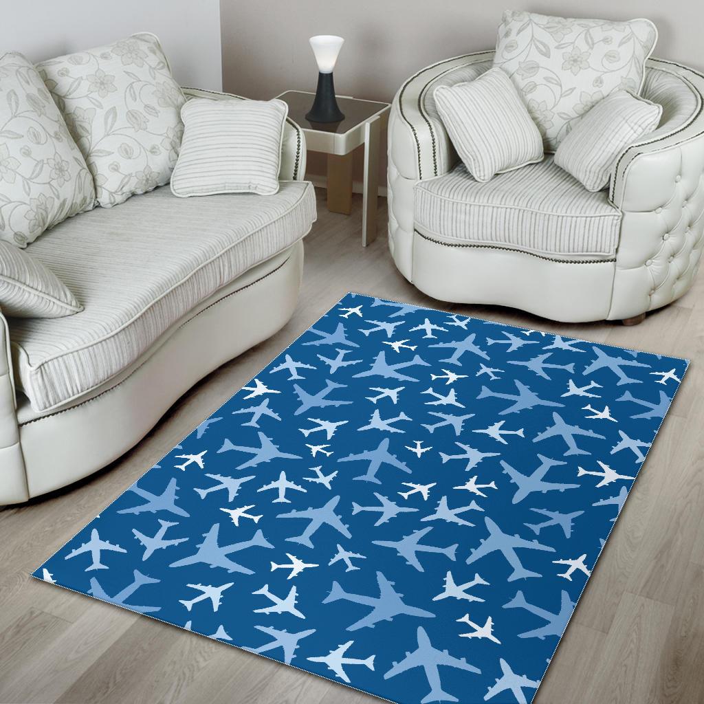 Airplane pattern in the sky Area Rug