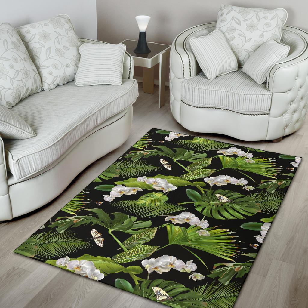 Tropical Flower Pattern Print Design TF026 Area Rugs
