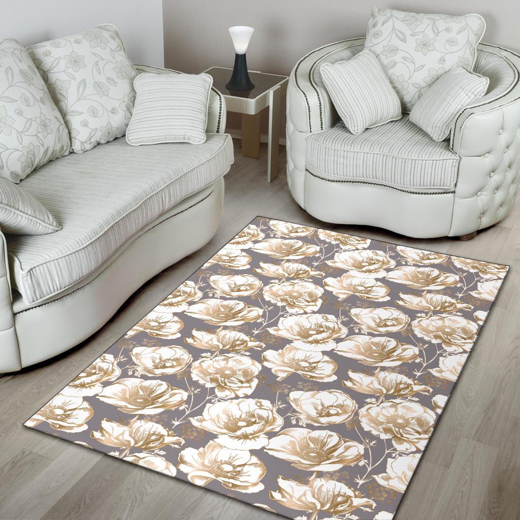 Anemone Pattern Print Design AM05 Area Rugs