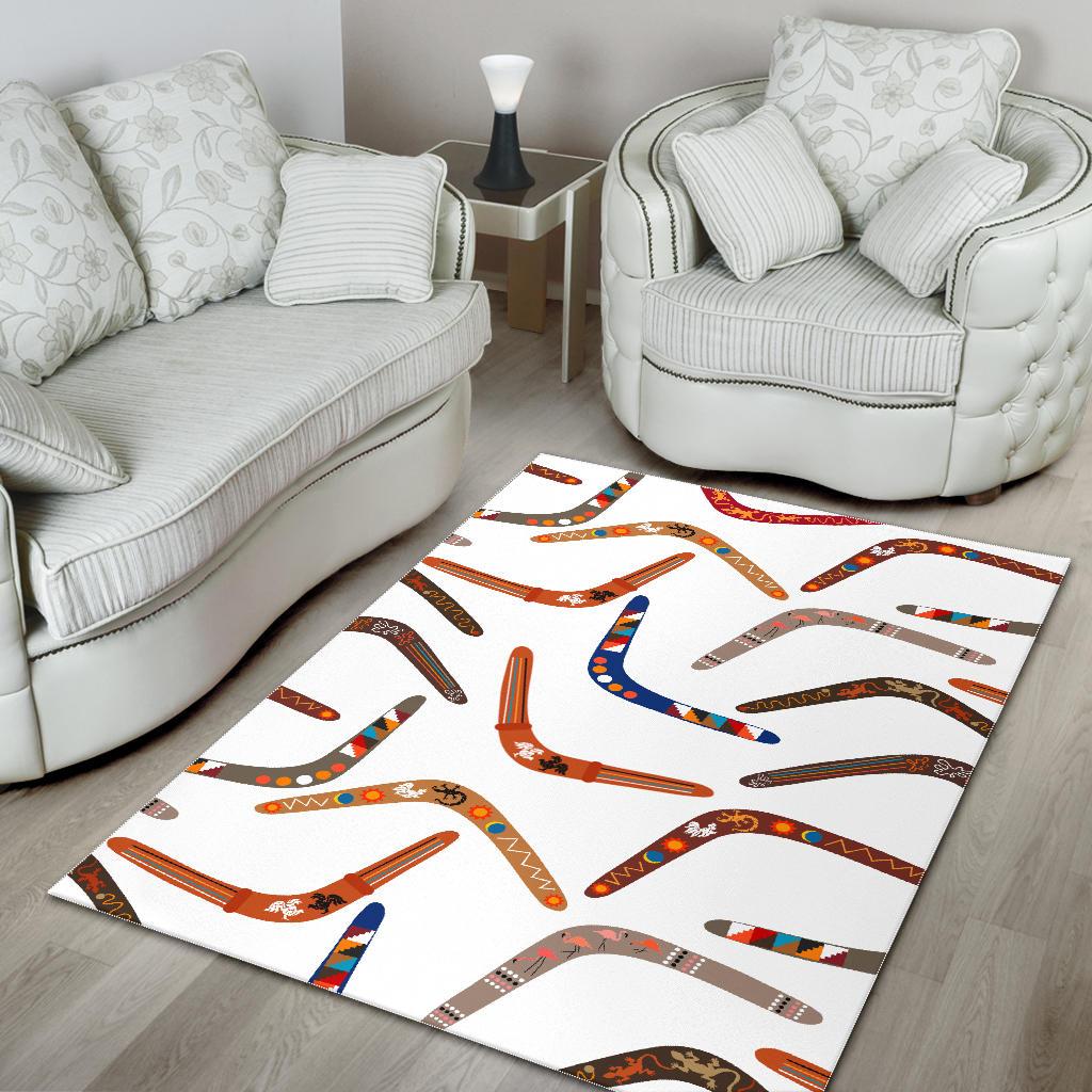 Boomerang Australian aboriginal ornament pattern Area Rug