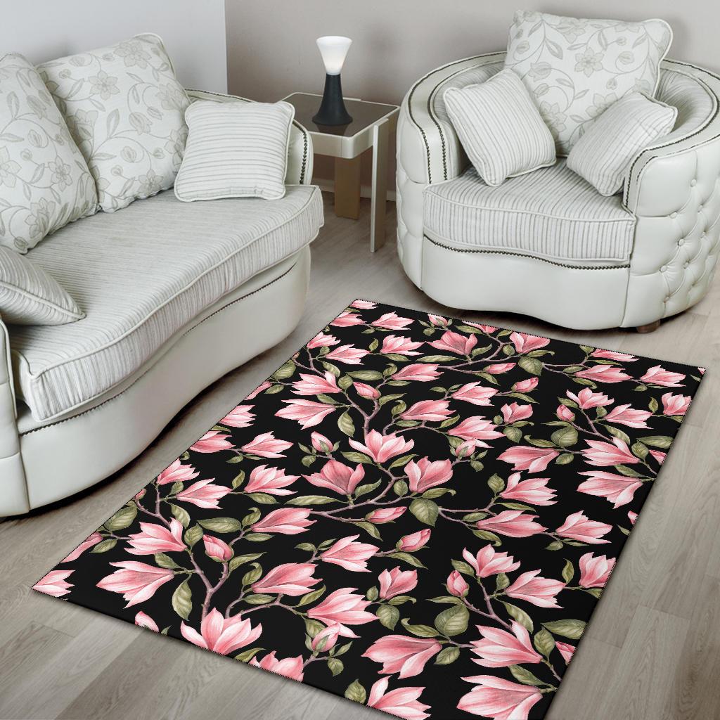 Magnolia Pattern Print Design MAG03 Area Rugs