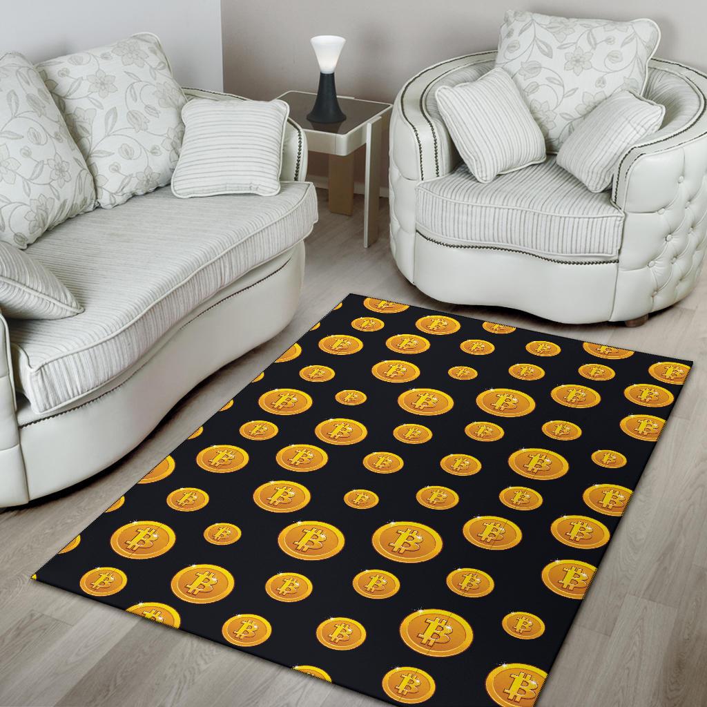 Bitcoin Pattern Print Design DO04 Area Rugs