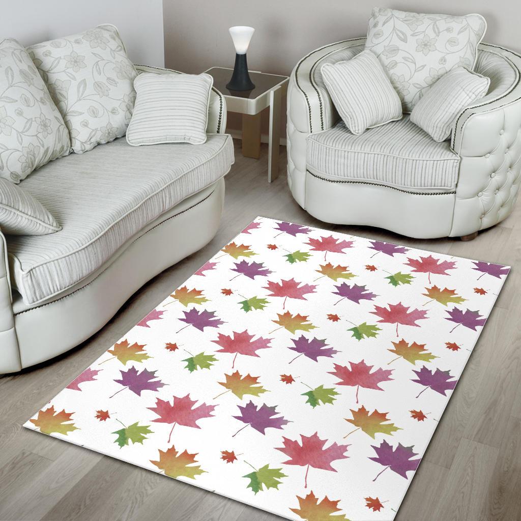 Maple Leaves Pattern Area Rug